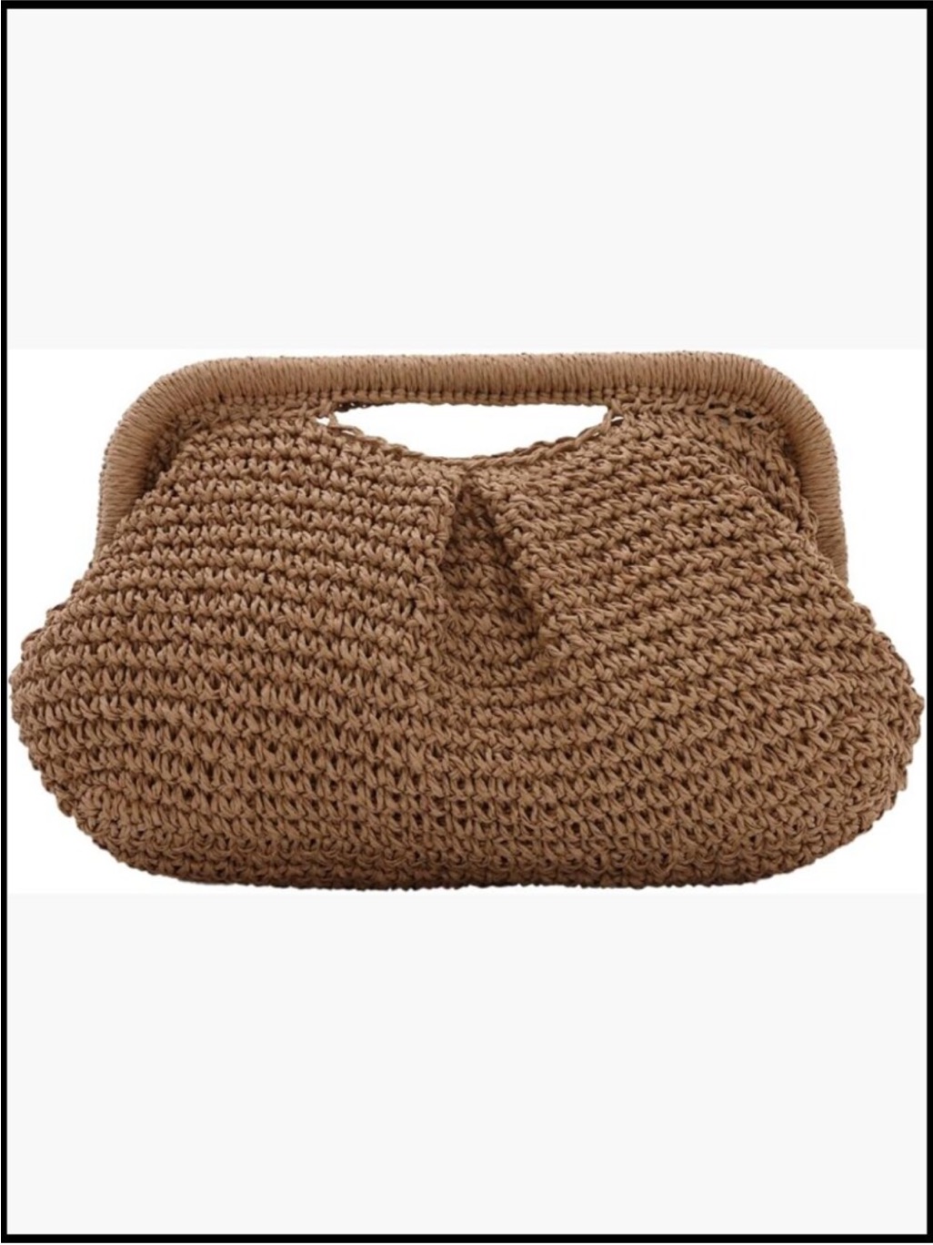 Straw Woven Cloud Dumpling Clutch Crossbody Shoulder Bag Summer Beach Purse